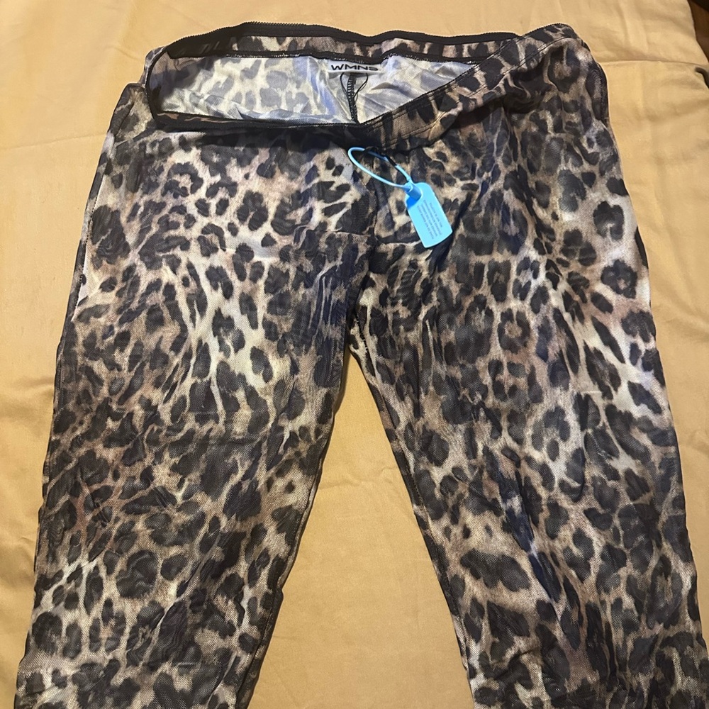 Leopard Print Sheer Pants